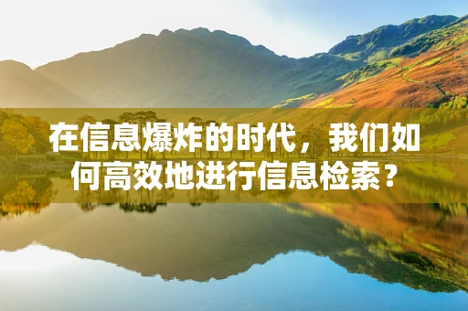 在信息爆炸的时代，我们如何高效地进行信息检索？