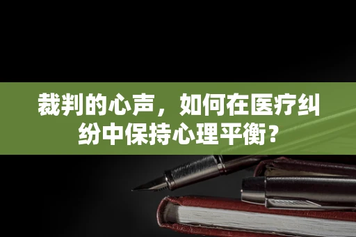 裁判的心声，如何在医疗纠纷中保持心理平衡？