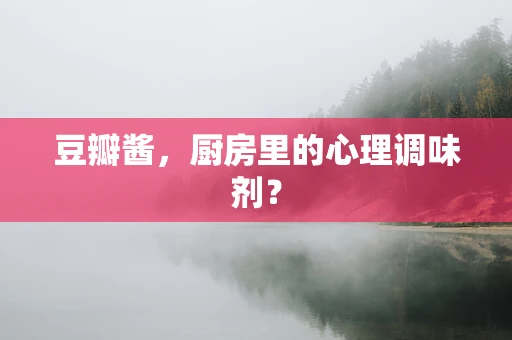 豆瓣酱，厨房里的心理调味剂？