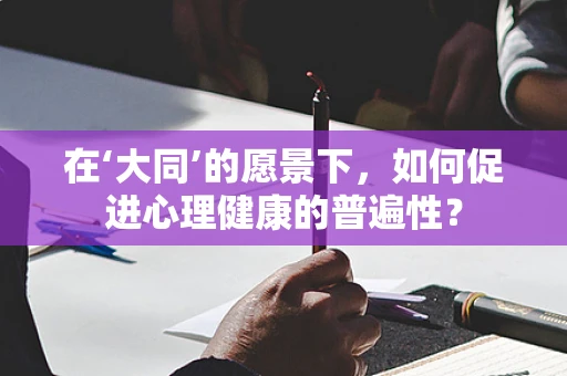 在‘大同’的愿景下，如何促进心理健康的普遍性？