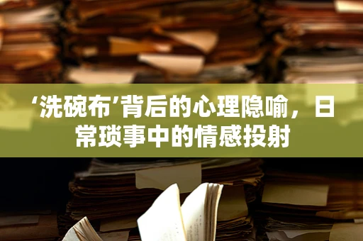 ‘洗碗布’背后的心理隐喻，日常琐事中的情感投射