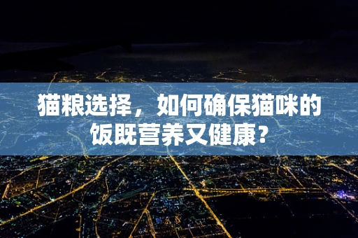 猫粮选择，如何确保猫咪的饭既营养又健康？