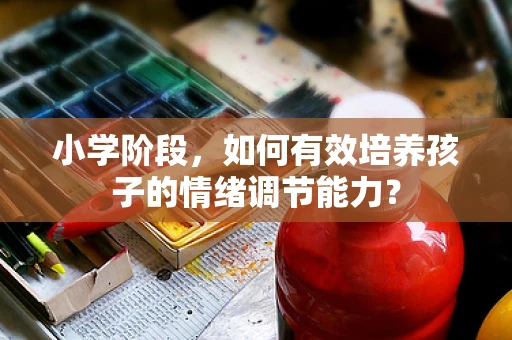 小学阶段，如何有效培养孩子的情绪调节能力？