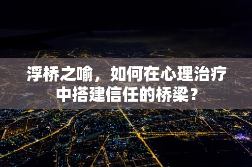 浮桥之喻，如何在心理治疗中搭建信任的桥梁？
