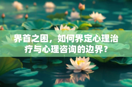 界首之困，如何界定心理治疗与心理咨询的边界？