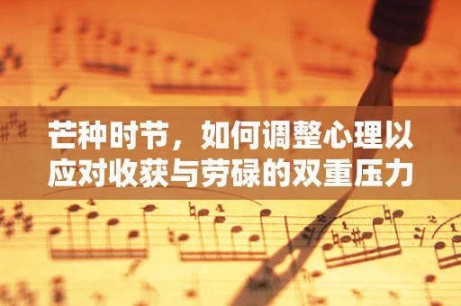 芒种时节，如何调整心理以应对收获与劳碌的双重压力？