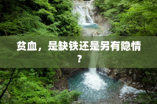 贫血，是缺铁还是另有隐情？