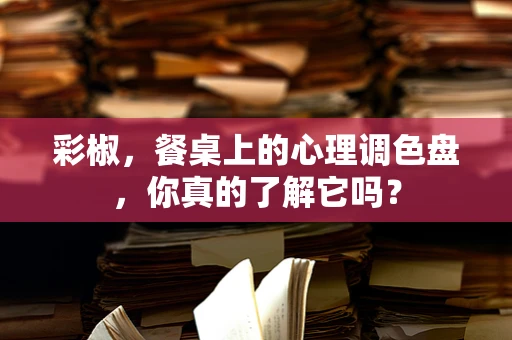 彩椒，餐桌上的心理调色盘，你真的了解它吗？