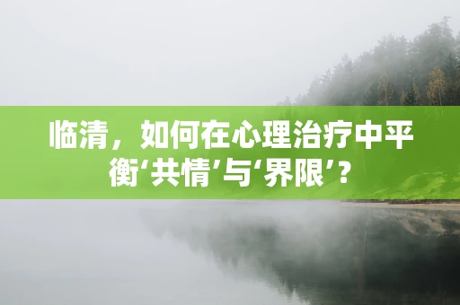 临清，如何在心理治疗中平衡‘共情’与‘界限’？