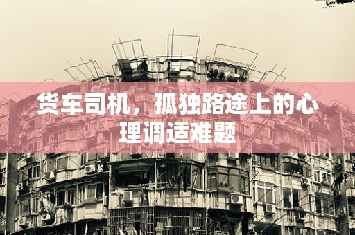 货车司机，孤独路途上的心理调适难题