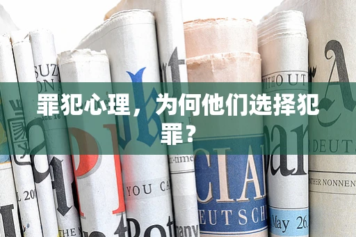 罪犯心理，为何他们选择犯罪？