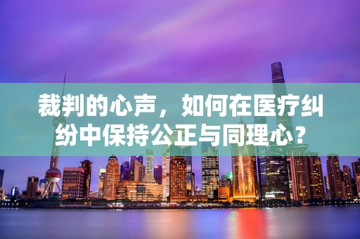 裁判的心声，如何在医疗纠纷中保持公正与同理心？