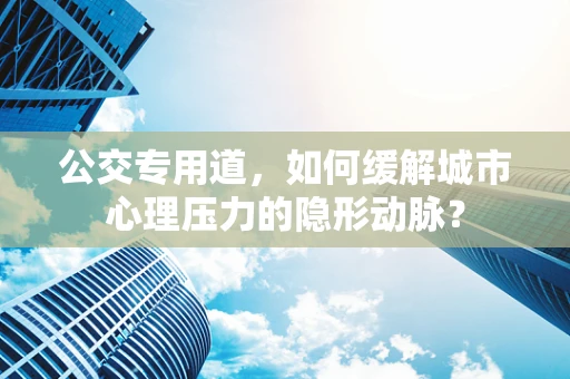 公交专用道，如何缓解城市心理压力的隐形动脉？