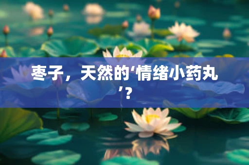 枣子，天然的‘情绪小药丸’？
