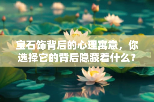 宝石饰背后的心理寓意，你选择它的背后隐藏着什么？