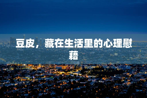 豆皮，藏在生活里的心理慰藉