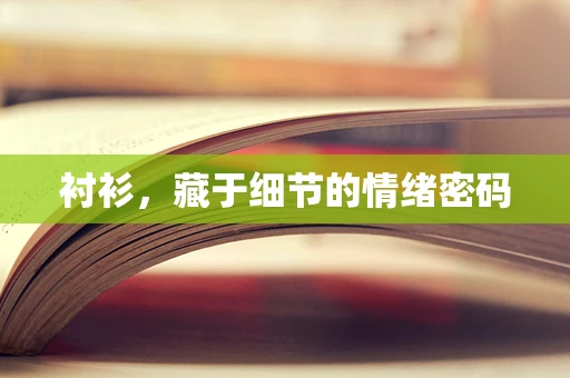 衬衫，藏于细节的情绪密码