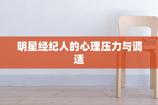 明星经纪人的心理压力与调适