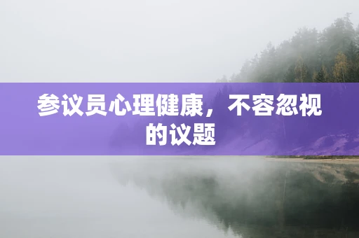 参议员心理健康，不容忽视的议题