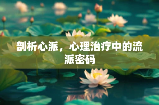 剖析心派，心理治疗中的流派密码