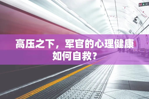 高压之下，军官的心理健康如何自救？